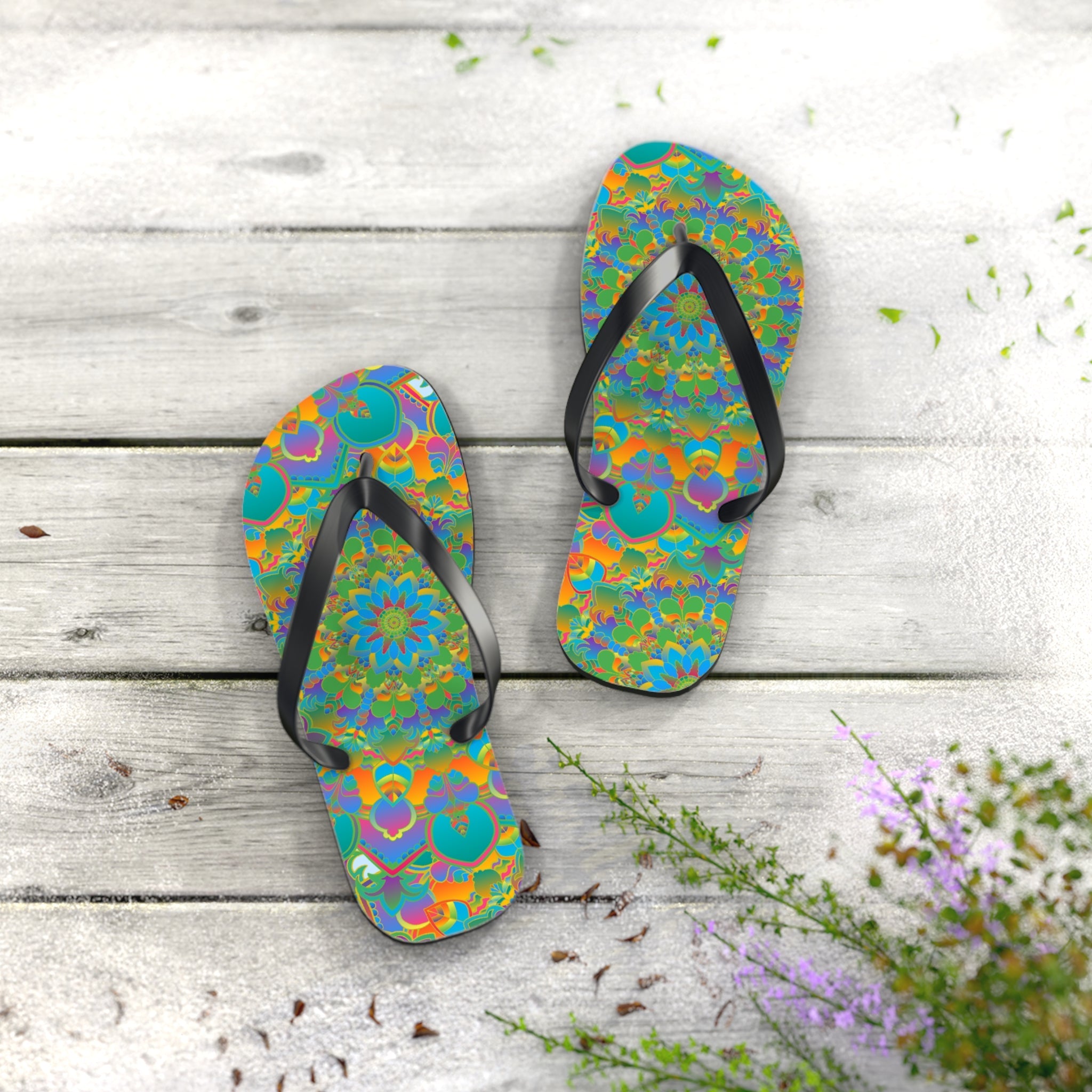 Colorful Mandala Flip Flops - Spiritual Vibes Shoes - Blululi