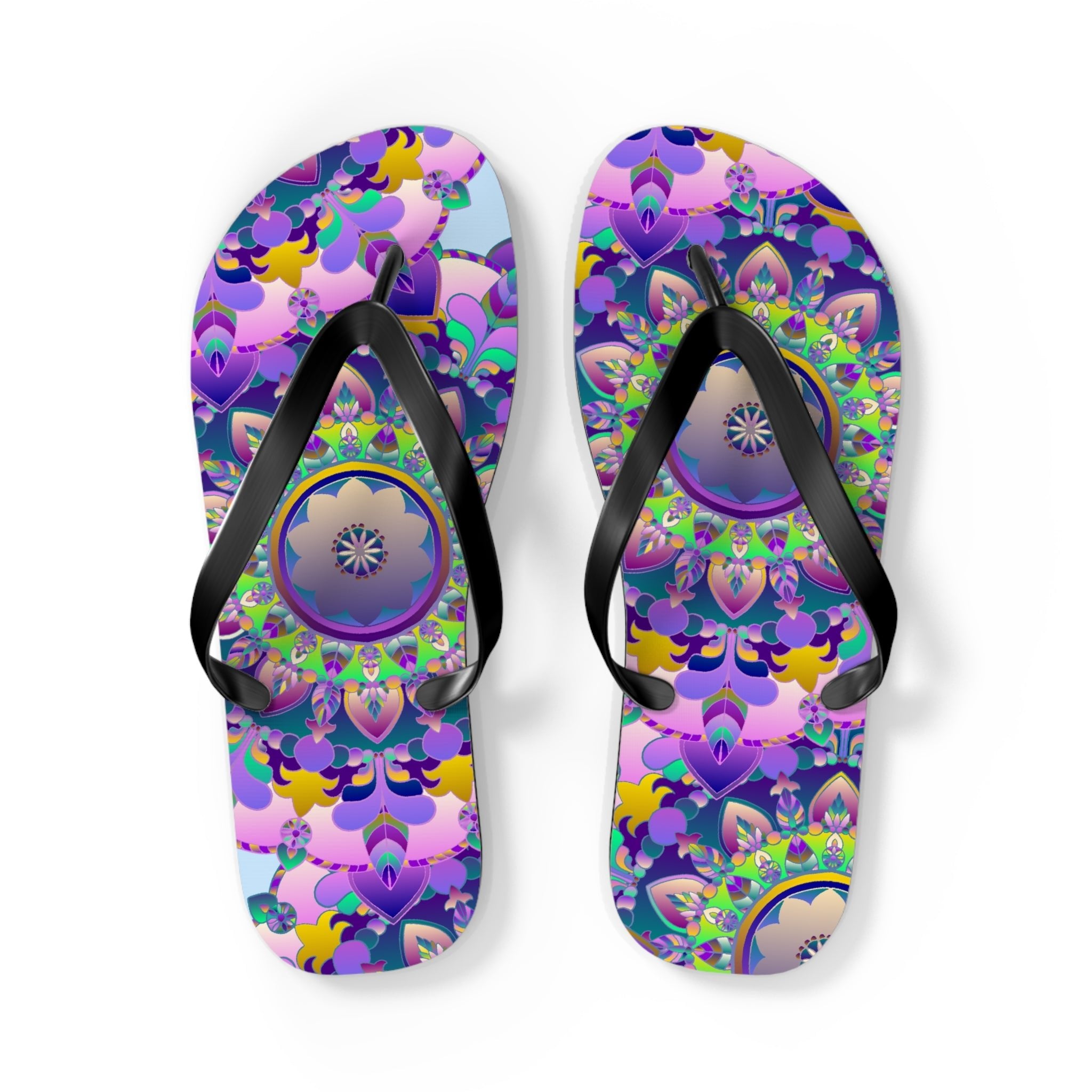 Colorful Mandala Flip Flops - Spiritual Vibes Shoes - Blululi