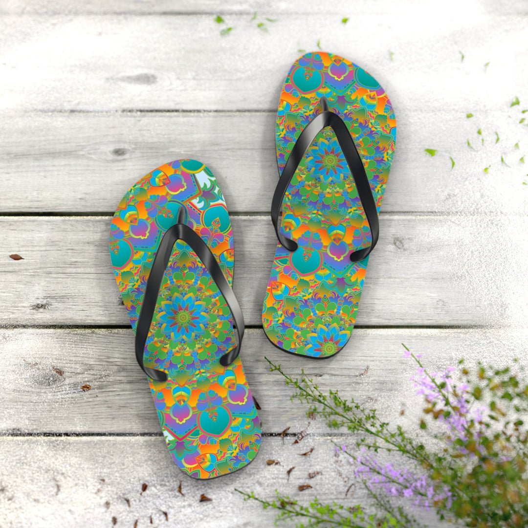 Colorful Mandala Flip Flops - Spiritual Vibes Shoes - Blululi