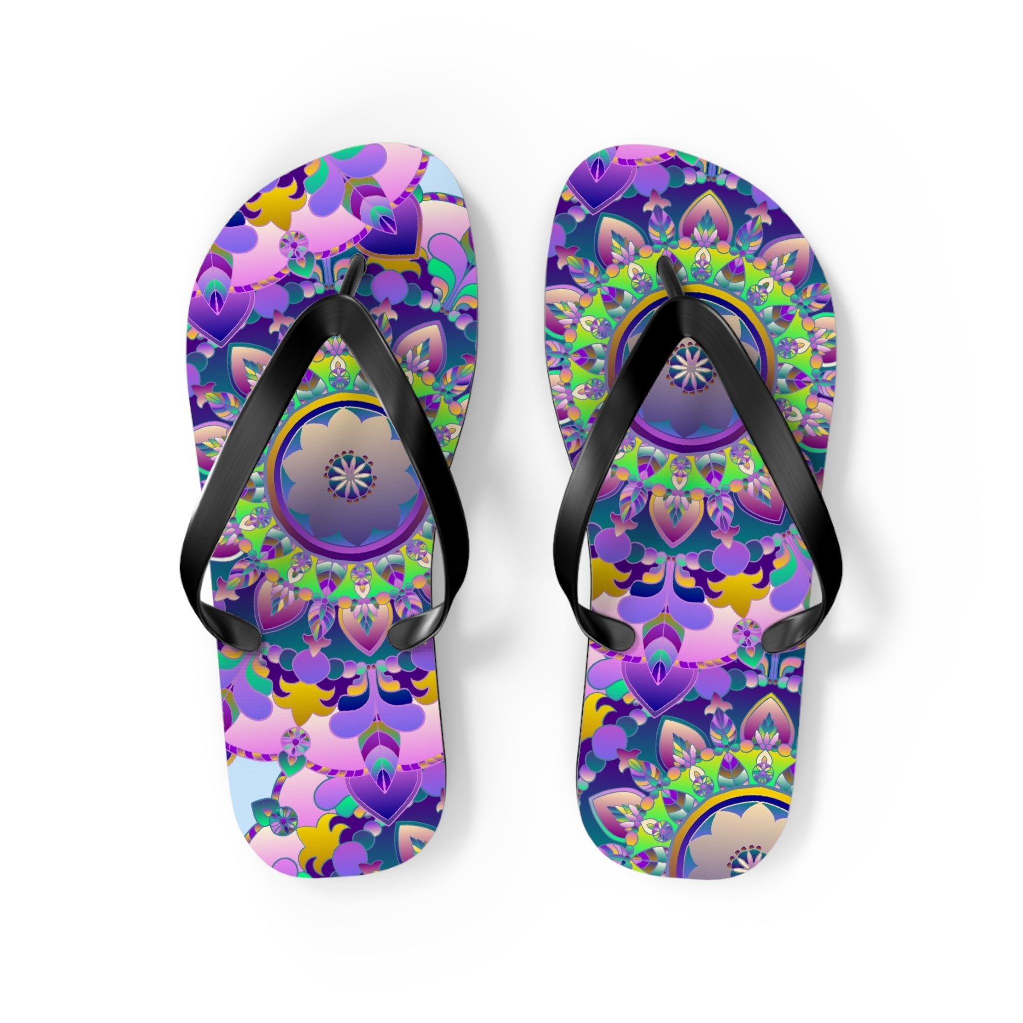 Colorful Mandala Flip Flops - Spiritual Vibes Shoes - Blululi