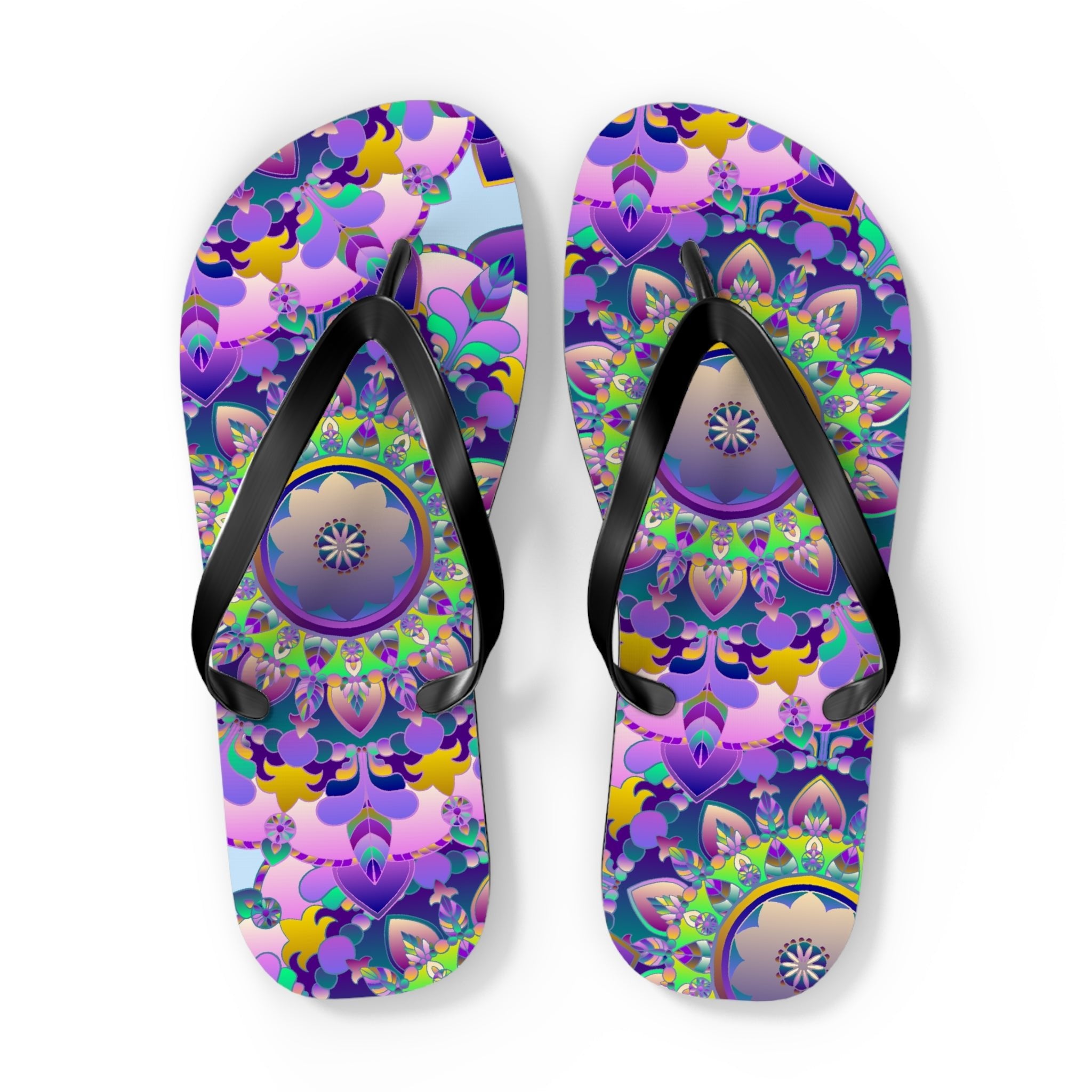 Colorful Mandala Flip Flops - Spiritual Vibes Shoes - Blululi