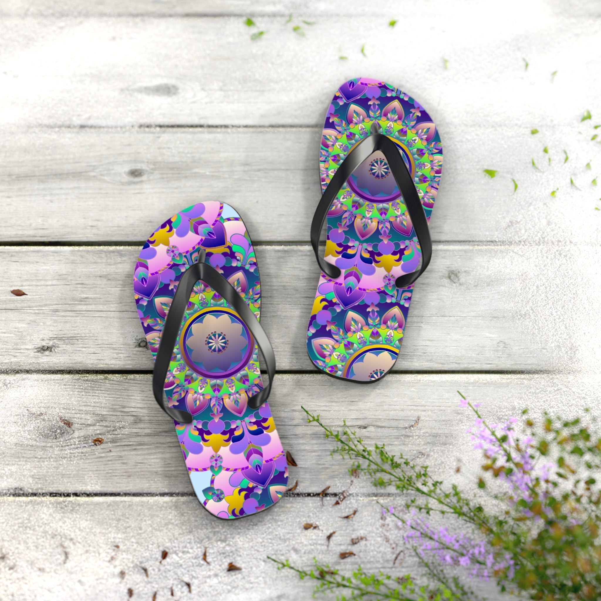 Colorful Mandala Flip Flops - Spiritual Vibes Shoes - Blululi