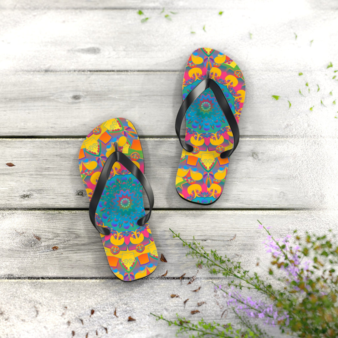 Colorful Mandala Flip Flops - Summer Vibes Shoes - Blululi