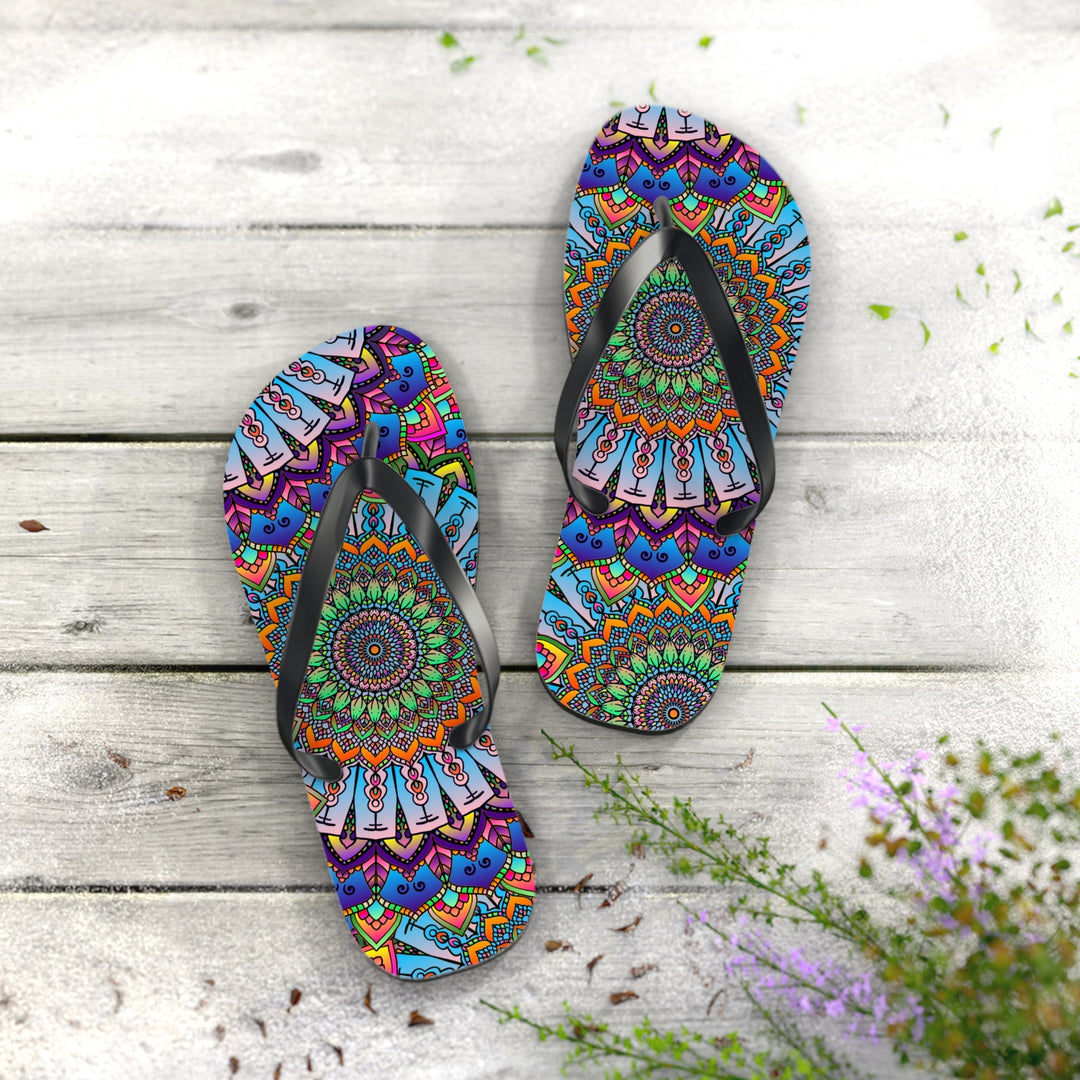 Colorful Mandala Flip Flops - Summer Vibes Shoes - Blululi