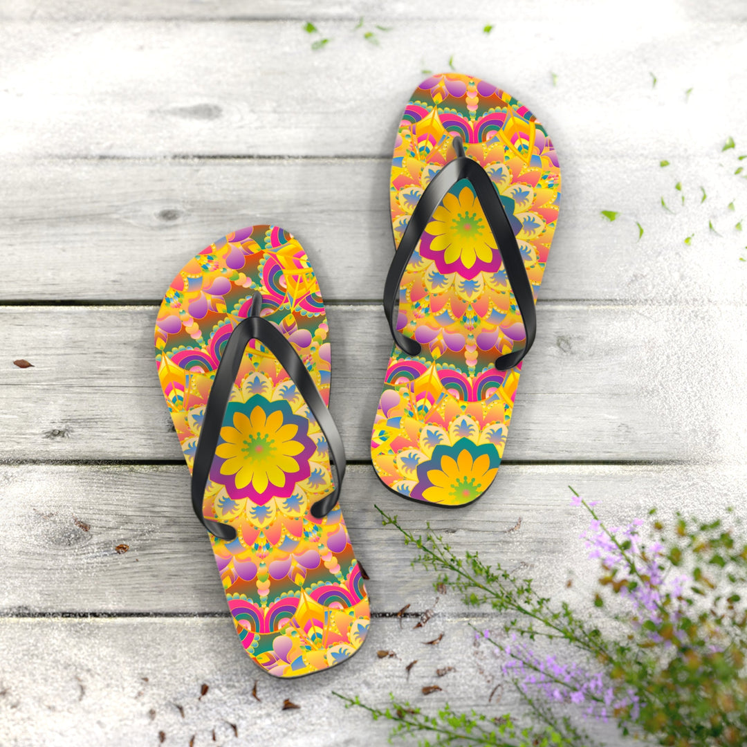 Colorful Mandala Flip Flops - Summer Vibes Shoes - Blululi