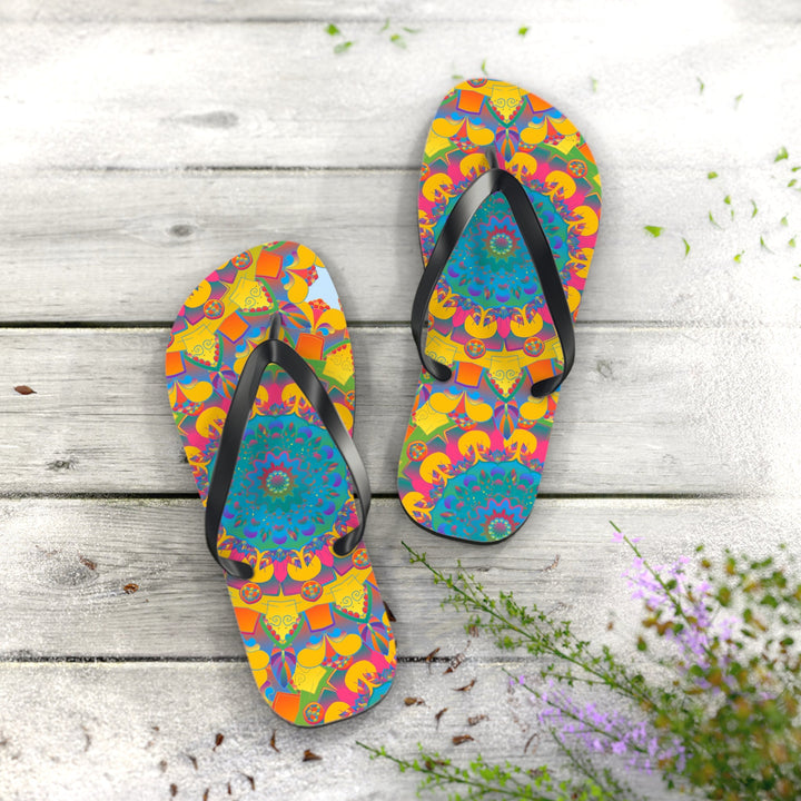 Colorful Mandala Flip Flops - Summer Vibes Shoes - Blululi