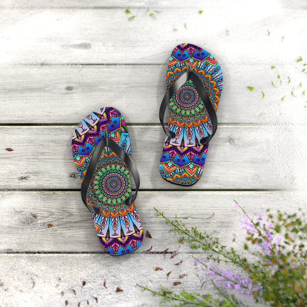 Colorful Mandala Flip Flops - Summer Vibes Shoes - Blululi