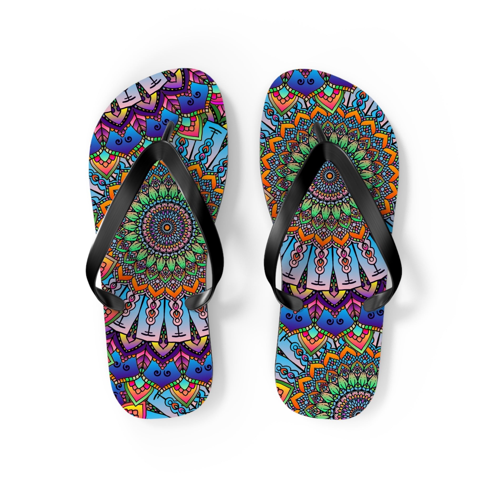 Colorful Mandala Flip Flops - Summer Vibes Shoes - Blululi