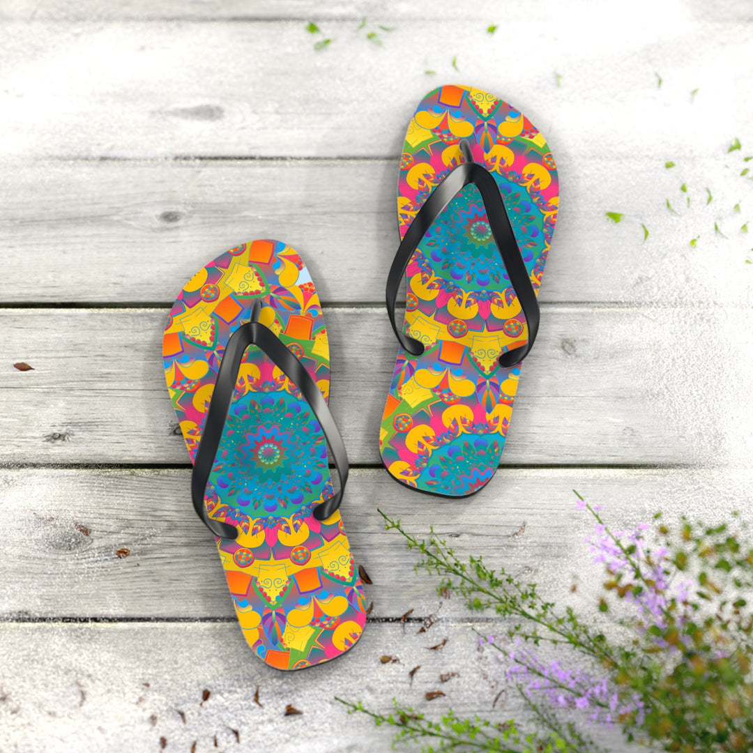 Colorful Mandala Flip Flops - Summer Vibes Shoes - Blululi