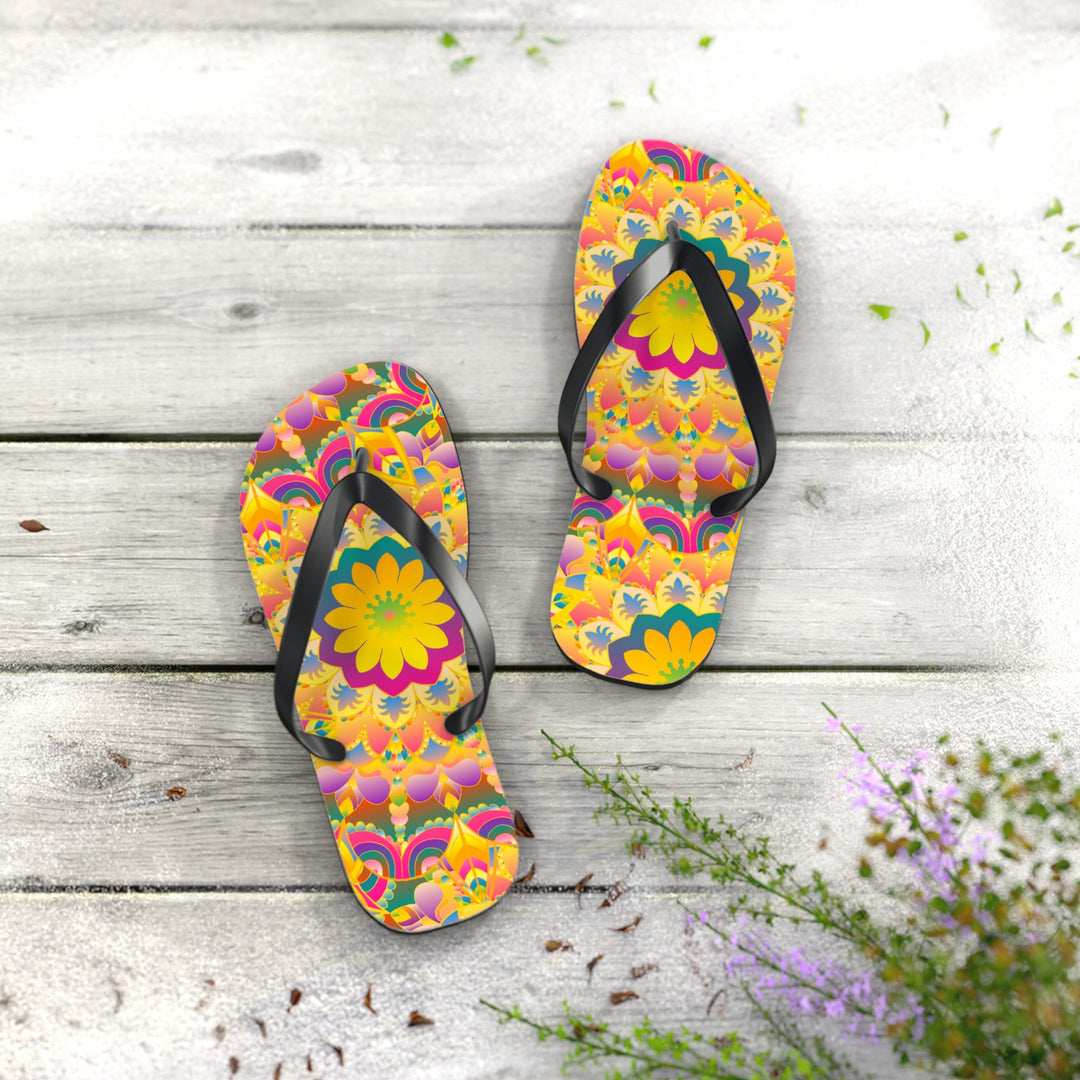 Colorful Mandala Flip Flops - Summer Vibes Shoes - Blululi