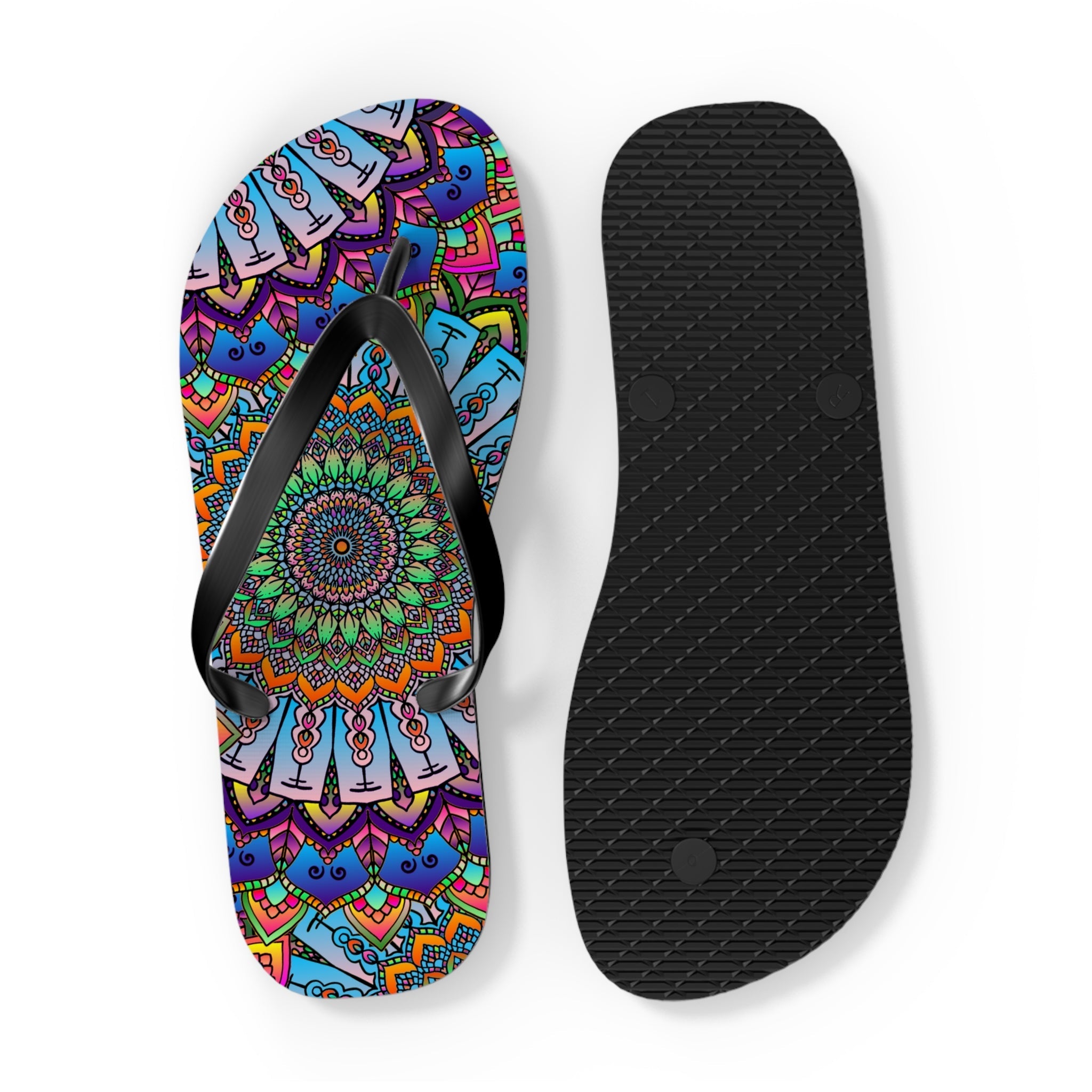 Colorful Mandala Flip Flops - Summer Vibes Shoes - Blululi