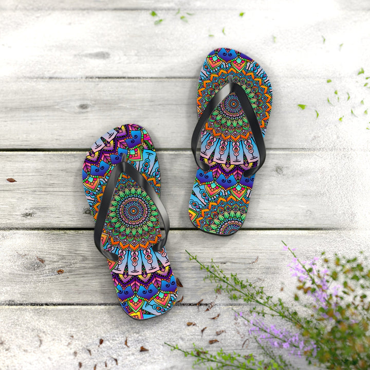 Colorful Mandala Flip Flops - Summer Vibes Shoes - Blululi