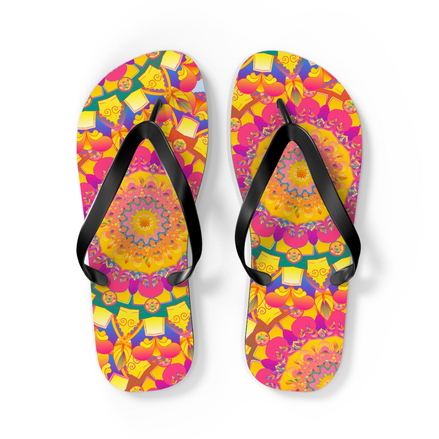 Colorful Mandala Flip Flops - Yoga & Meditation Shoes - Blululi