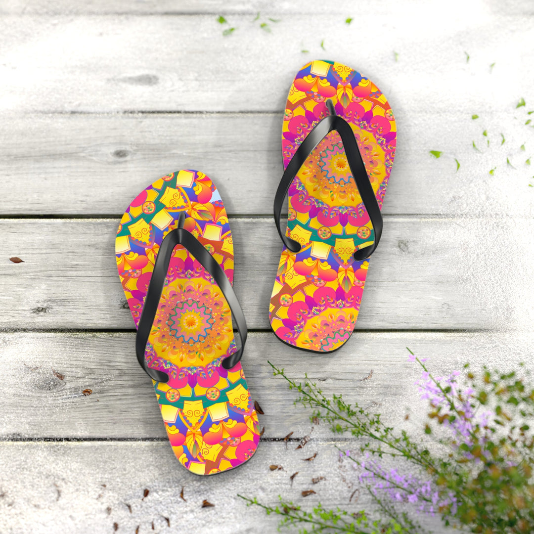 Colorful Mandala Flip Flops - Yoga & Meditation Shoes - Blululi