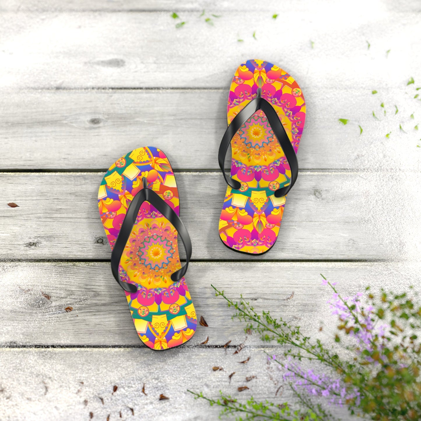 Colorful Mandala Flip Flops - Yoga & Meditation Shoes - Blululi