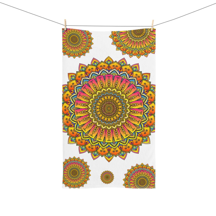 Colorful Mandala Hand Towel - Boho Decor Home Decor - Blululi