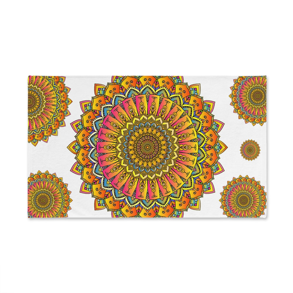 Colorful Mandala Hand Towel - Boho Decor Home Decor - Blululi