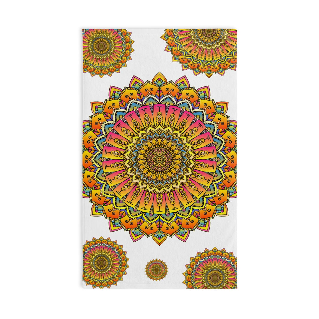 Colorful Mandala Hand Towel - Boho Decor Home Decor - Blululi