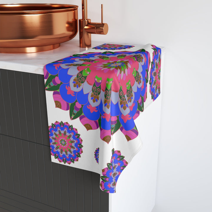 Colorful Mandala Hand Towel - Intricate Design Home Decor - Blululi