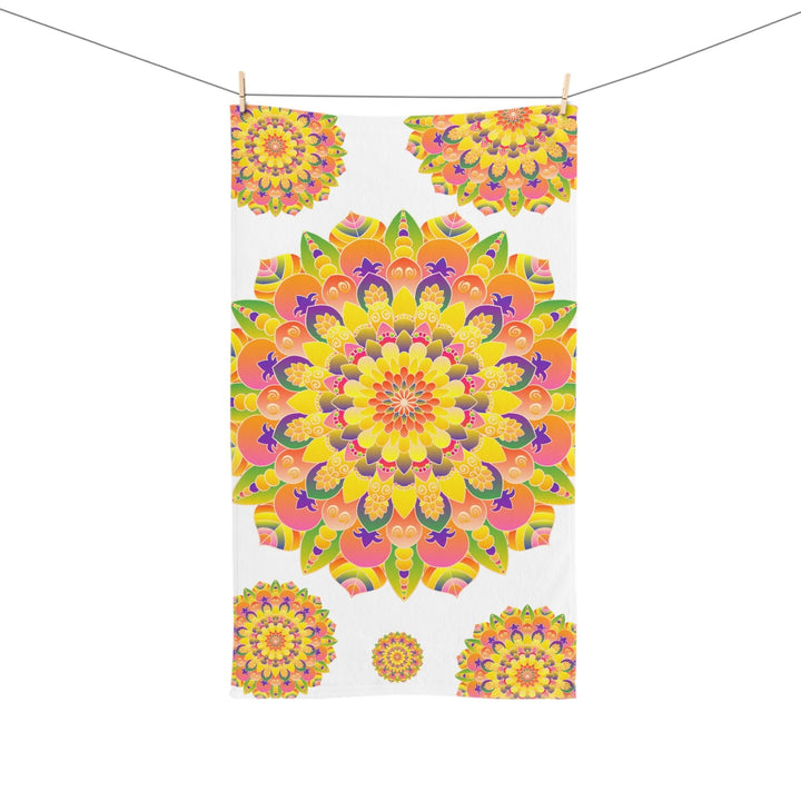 Colorful Mandala Hand Towel - Intricate Design Home Decor - Blululi