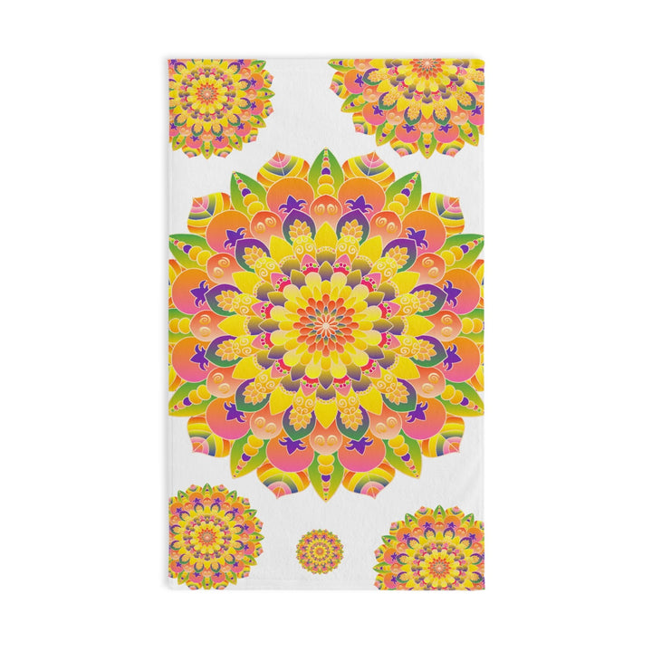 Colorful Mandala Hand Towel - Intricate Design Home Decor - Blululi