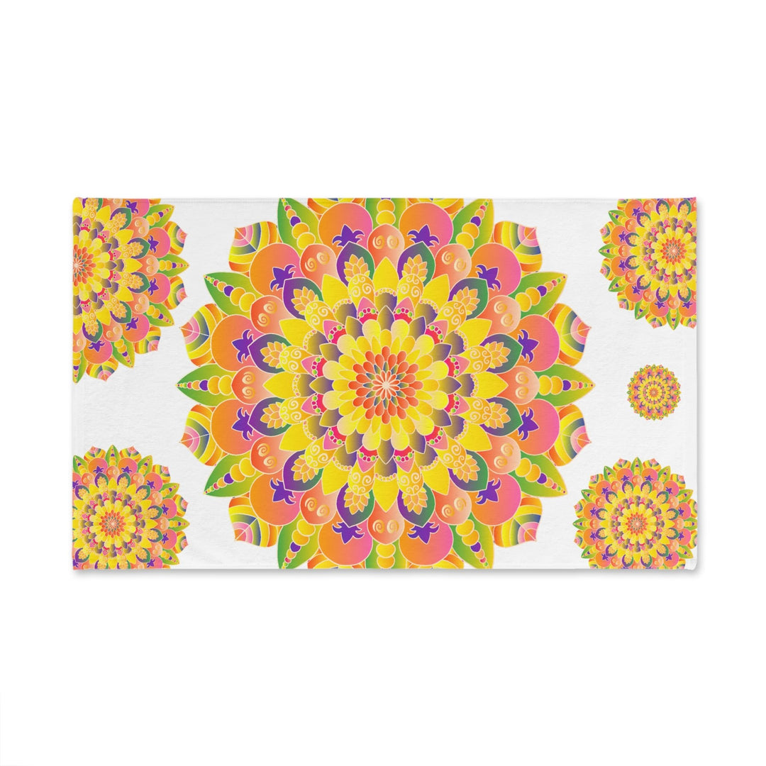Colorful Mandala Hand Towel - Intricate Design Home Decor - Blululi