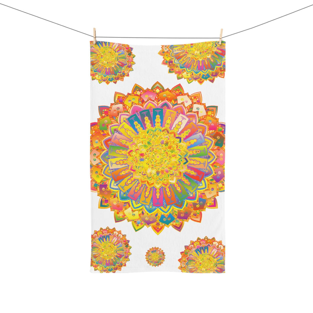 Colorful Mandala Hand Towel - Meditation & Relaxation Home Decor - Blululi