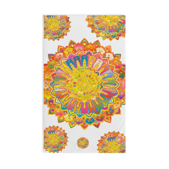 Colorful Mandala Hand Towel - Meditation & Relaxation Home Decor - Blululi