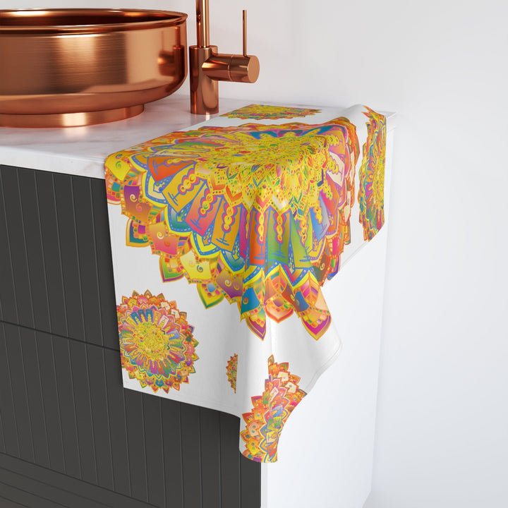 Colorful Mandala Hand Towel - Meditation & Relaxation Home Decor - Blululi