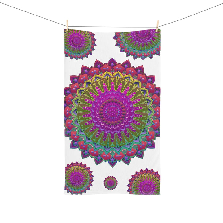 Colorful Mandala Hand Towel - Spiritual Decor Home Decor - Blululi