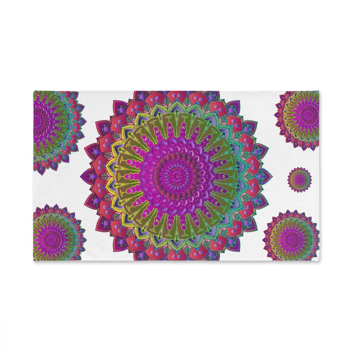 Colorful Mandala Hand Towel - Spiritual Decor Home Decor - Blululi