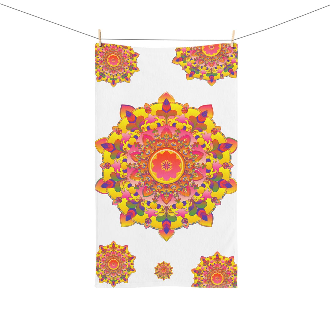 Colorful Mandala Hand Towel - Spiritual Peace Home Decor - Blululi