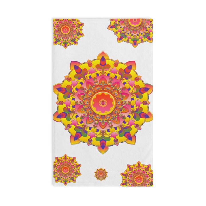 Colorful Mandala Hand Towel - Spiritual Peace Home Decor - Blululi