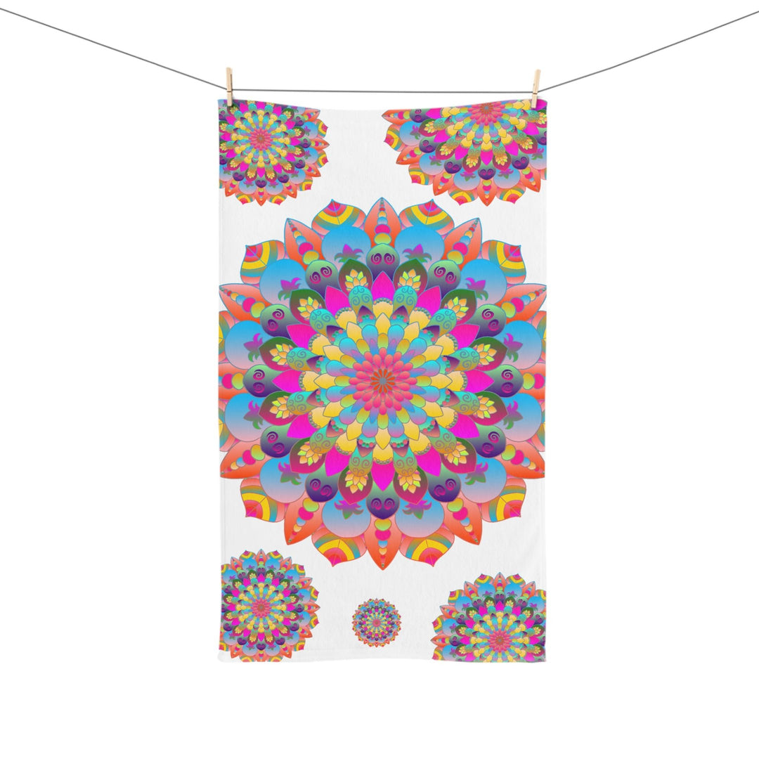 Colorful Mandala Hand Towel - Yoga & Meditation Home Decor - Blululi