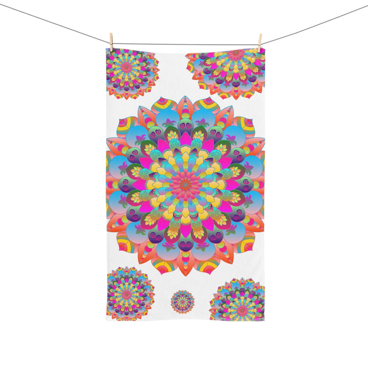 Colorful Mandala Hand Towel - Yoga & Meditation Home Decor - Blululi