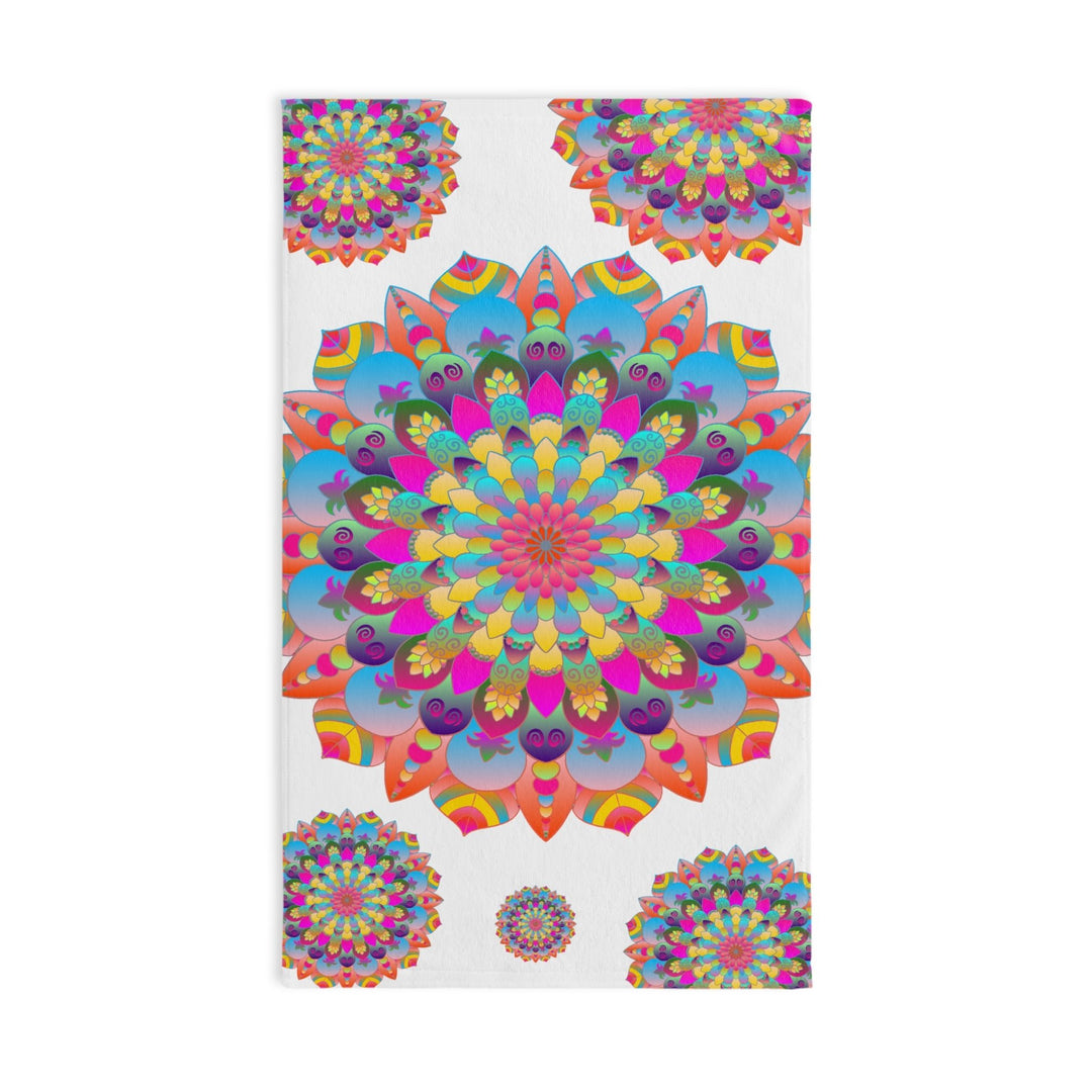 Colorful Mandala Hand Towel - Yoga & Meditation Home Decor - Blululi