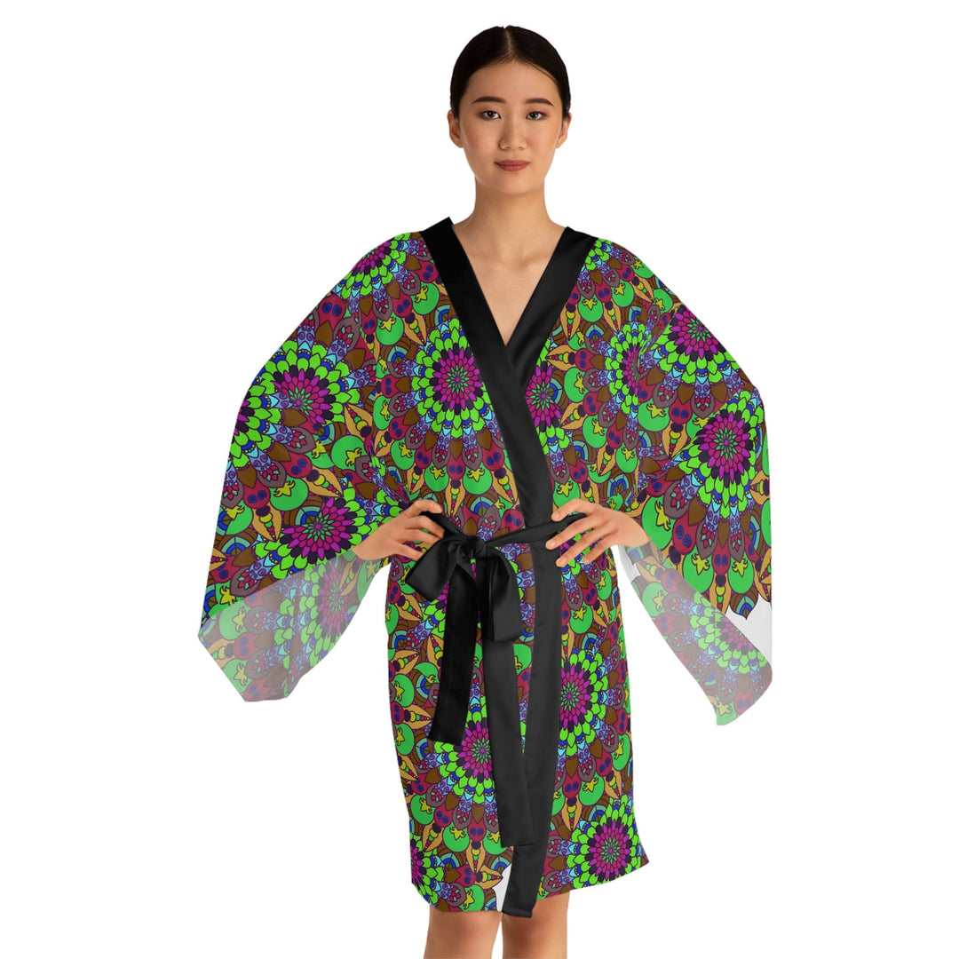 Colorful Mandala Kimono Robe - Bohemian Style All Over Prints - Blululi