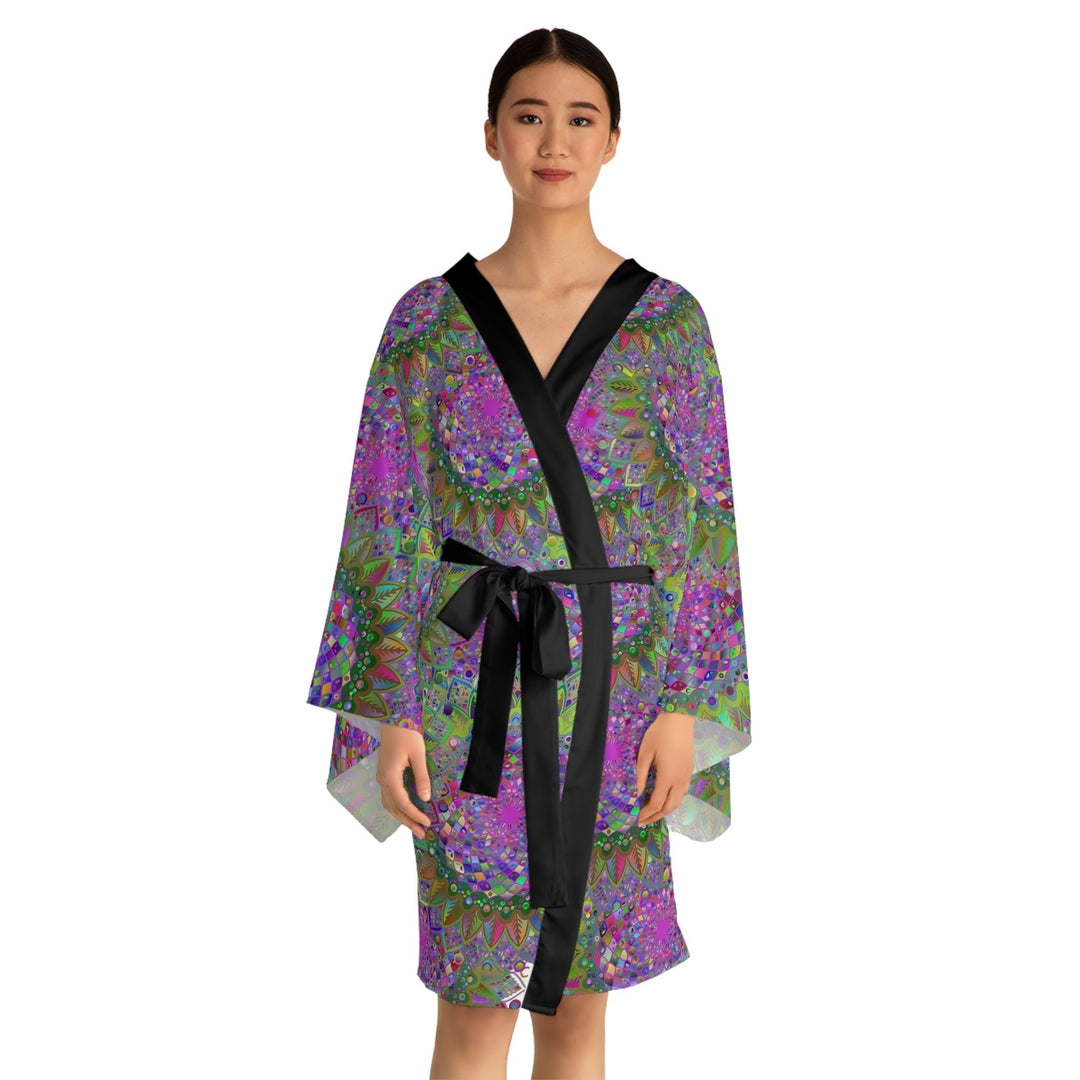 Colorful Mandala Kimono Robe - Hand - Drawn Art All Over Prints - Blululi