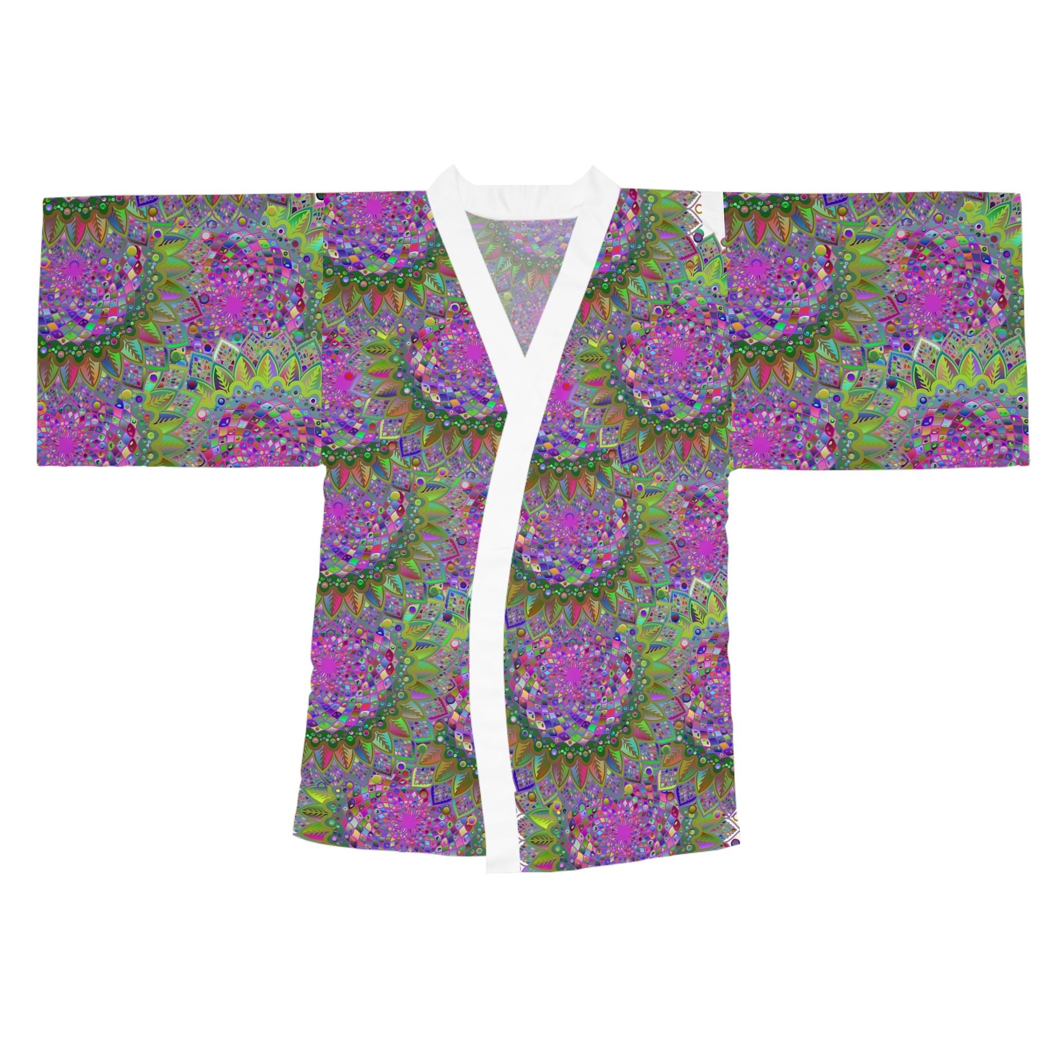 Colorful Mandala Kimono Robe - Hand - Drawn Art All Over Prints - Blululi