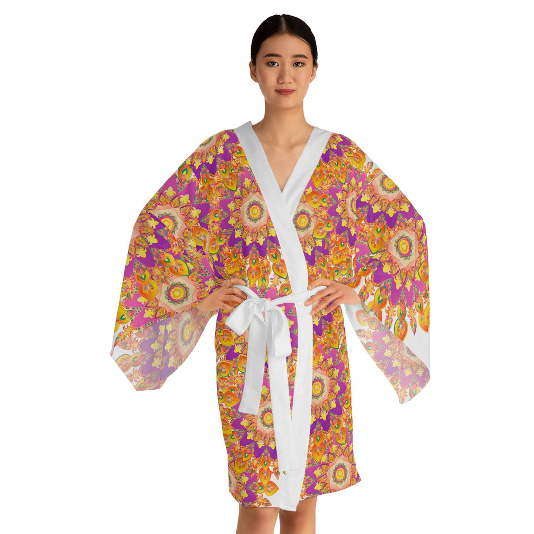 Colorful Mandala Kimono Robe - Hand - Drawn Artwork All Over Prints - Blululi