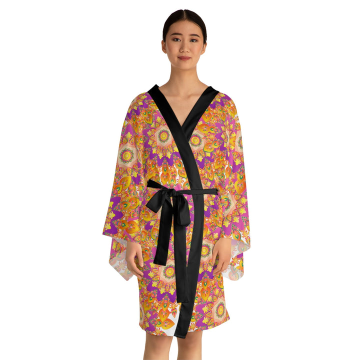 Colorful Mandala Kimono Robe - Hand - Drawn Artwork All Over Prints - Blululi