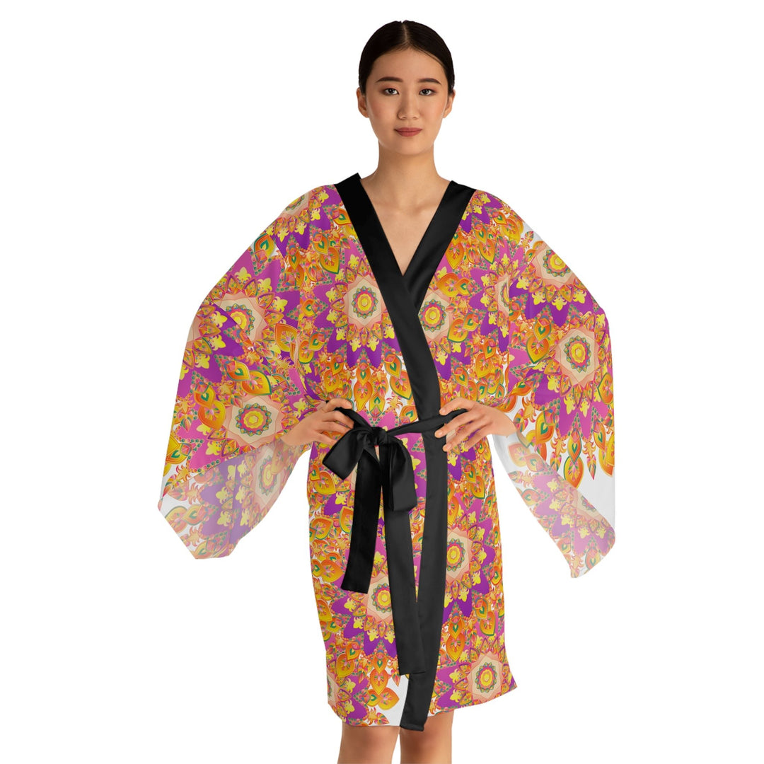 Colorful Mandala Kimono Robe - Hand - Drawn Artwork All Over Prints - Blululi