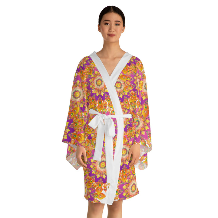 Colorful Mandala Kimono Robe - Hand - Drawn Artwork All Over Prints - Blululi