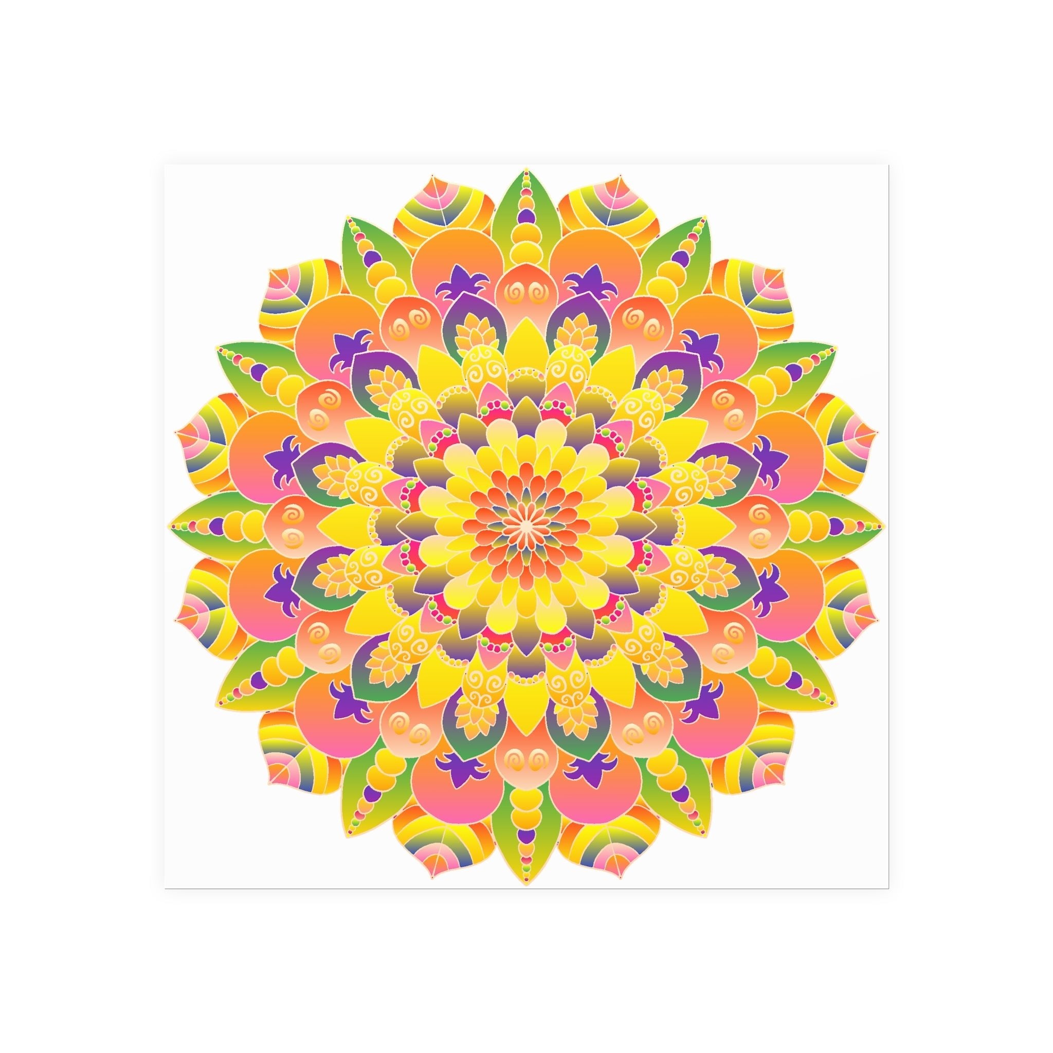 Colorful Mandala Poster - Abstract Art Print Poster - Blululi