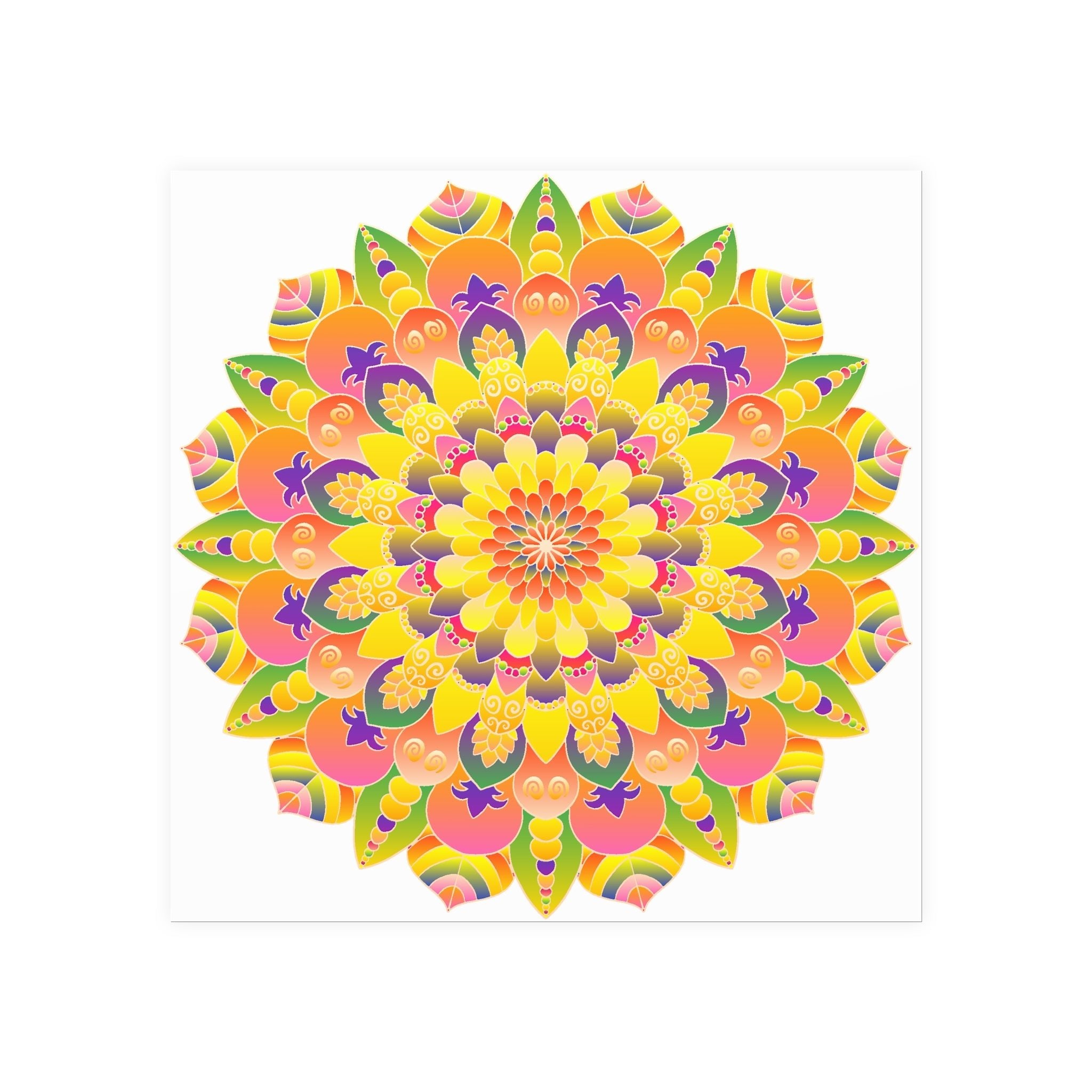 Colorful Mandala Poster - Abstract Art Print Poster - Blululi