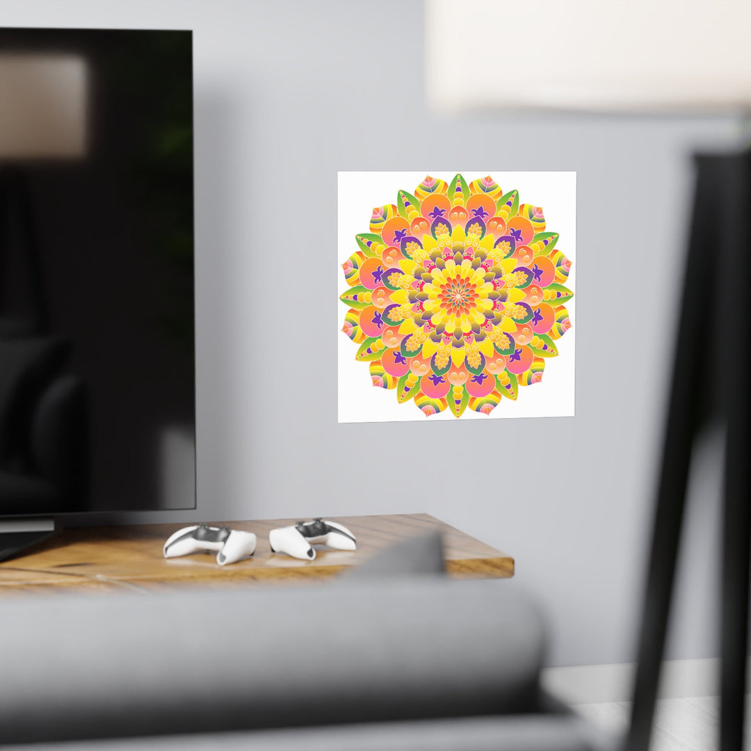 Colorful Mandala Poster - Abstract Art Print Poster - Blululi