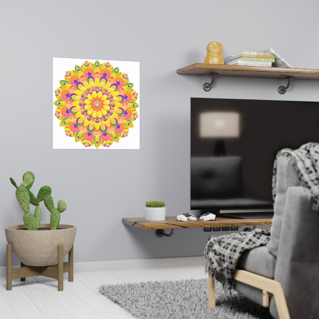 Colorful Mandala Poster - Abstract Art Print Poster - Blululi