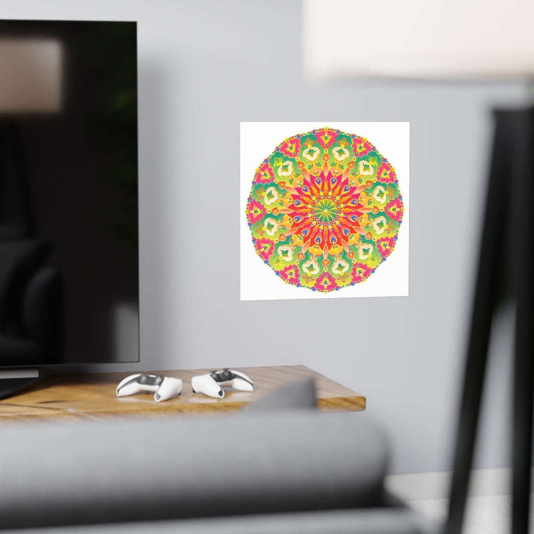 Colorful Mandala Poster - Abstract Art Print Poster - Blululi