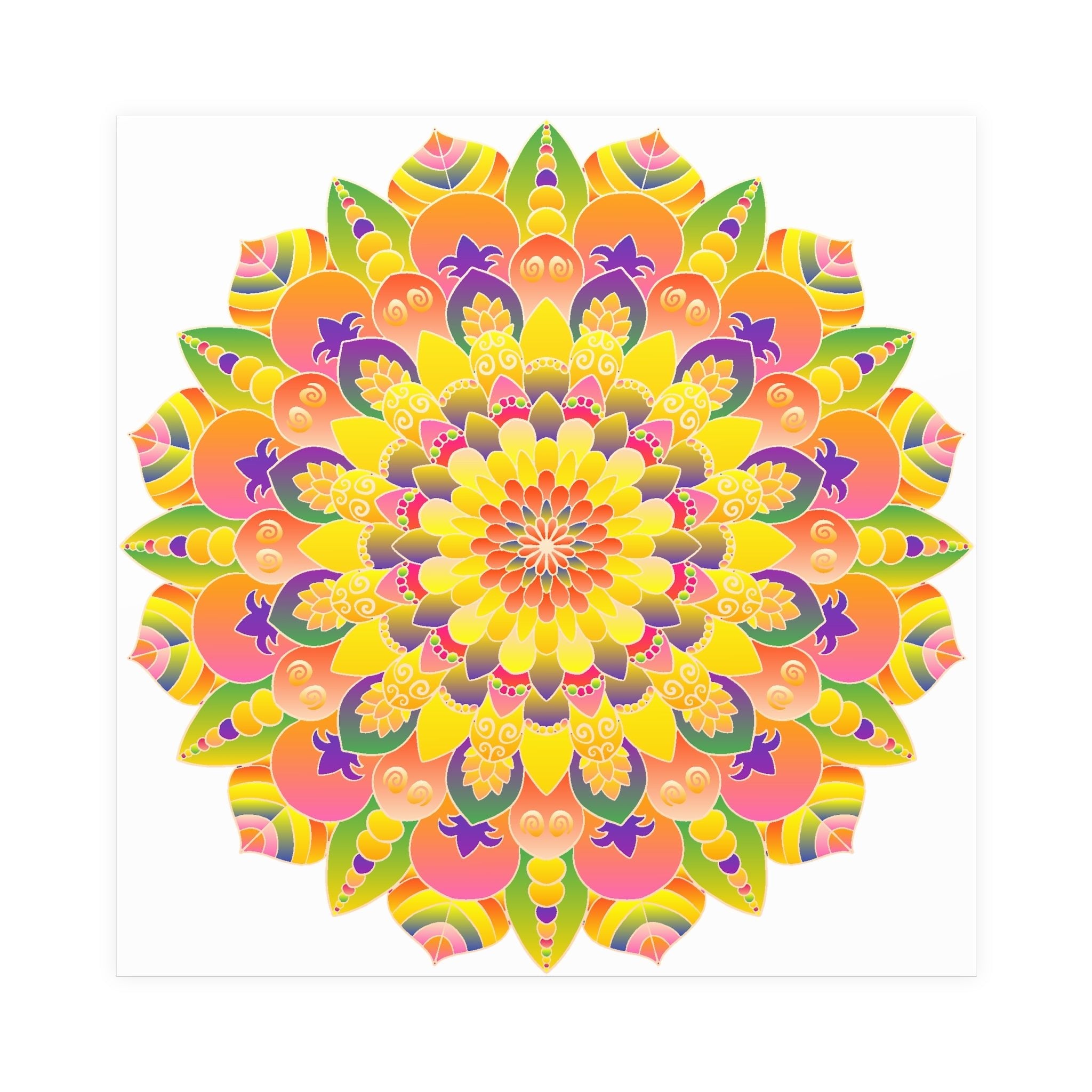 Colorful Mandala Poster - Abstract Art Print Poster - Blululi