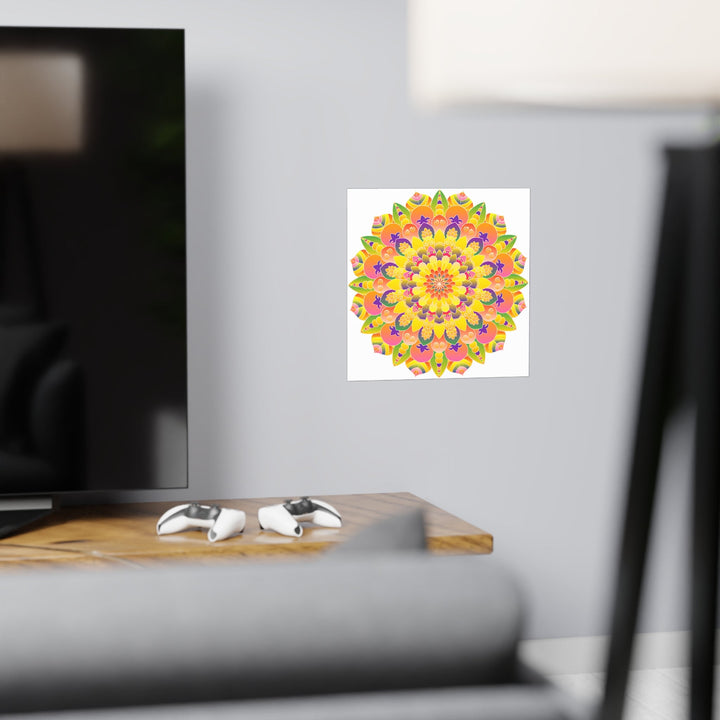 Colorful Mandala Poster - Abstract Art Print Poster - Blululi